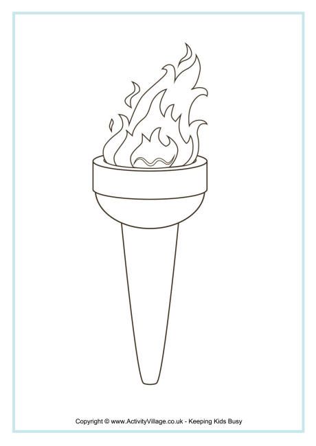 a drawing of a torch with fire coming out of it