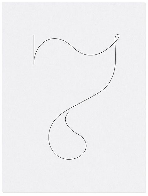 an abstract line drawing on white paper with the letter s in the center and bottom corner