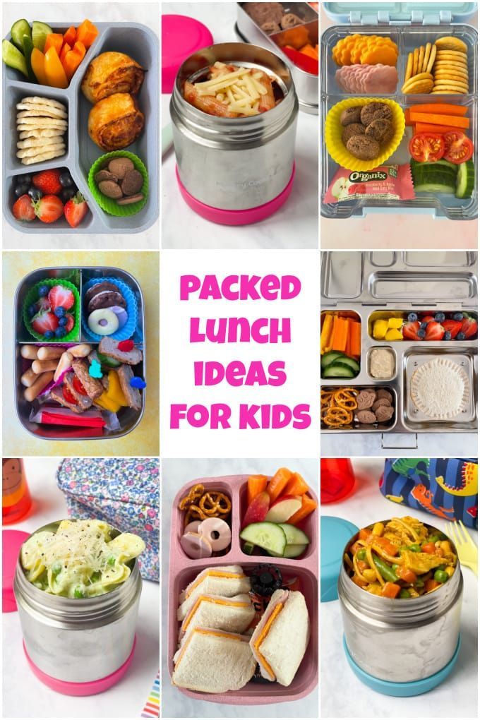 lunch boxes filled with lots of food and the words packed lunch ideas for kids