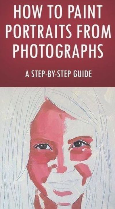 a book cover with the title how to paint portraits from photographs, and an image of a woman's face