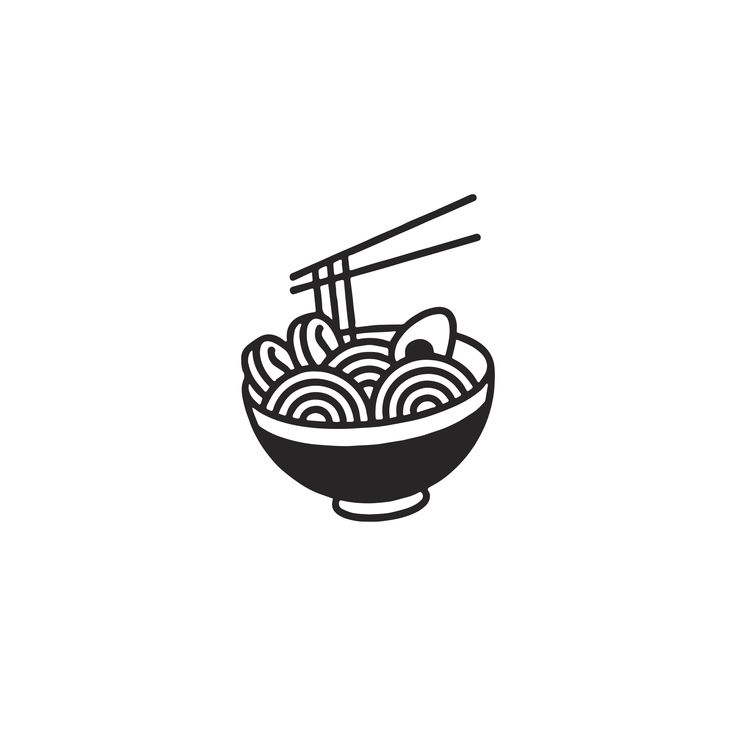 a bowl filled with noodles and chopsticks