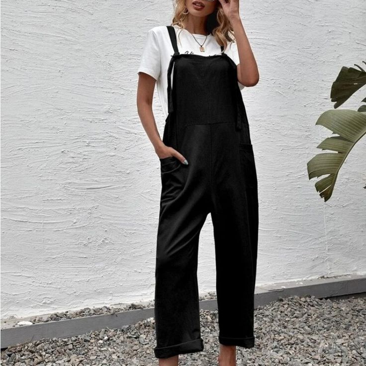 Black Jumpsuit From Shein New Without Tags / Never Worn!! Tag Says Size Xs Laying Flat, Width = 18.5” Length From Front Hem To Bottom = 44” Inseam = 22” Straps Are Adjustable! Loose Overalls Style Lightweight Material Pockets On The Front Perfect For Spring & Fall For A Casual Day At School / College! *1st & 2nd Pics Are The Model Pics. The Rest Are My Pics Tags: Overalls Romper Trendy Hippie Hipster Boho Nwot Minimalist Indie Black Overalls With Pockets, Spring Black Overalls With Pockets, Black Overall Jumpsuits And Rompers With Pockets, Black Spring Overalls With Pockets, Casual Black Jumpsuits And Rompers With Pockets, Black Cotton Jumpsuits And Rompers With Pockets, Black Denim Overalls For Spring, Casual Fitted Black Overalls, Black Summer Overalls For Workwear