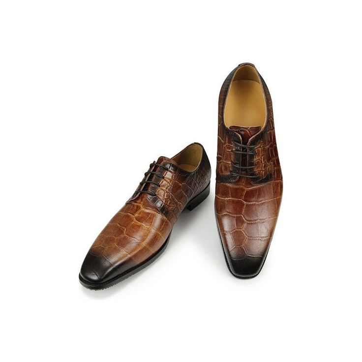 Introducing the CrocoElegance Pointed Toe Crocodile Texture Derby Dress Shoes, the epitome of sophistication and style. Crafted with genuine leather, these derby shoes exude luxury and elegance. The pointed toe shape adds a touch of refinement, making them perfect for any formal occasion. Designed for the modern gentleman, these derby shoes feature a lace-up closure for a secure and comfortable fit. The rubber outsole provides excellent traction, ensuring you can confidently stride through any s Crocodile Texture, Texture Print, Derby Dress, Black 13, Modern Gentleman, Footwear Collection, Derby Shoes, Casual Everyday, Signature Style