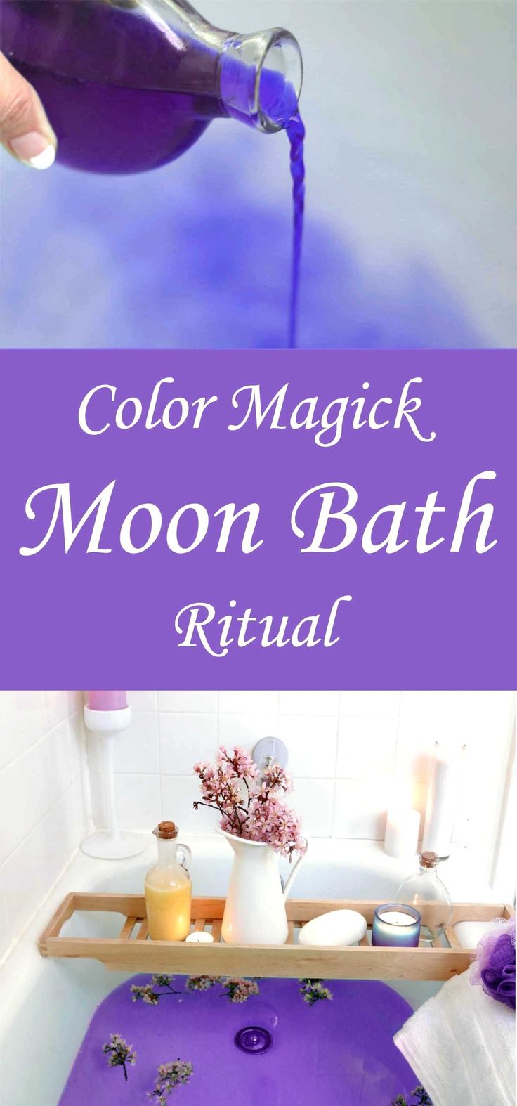 Color Magick Moon Bath Ritual - Moody Moons Moon Bath Ritual, Color Magick, Moon Bath, Magic Moon, Spiritual Bath, Bath Recipes, New Moon Rituals, Full Moon Ritual, Under Your Spell