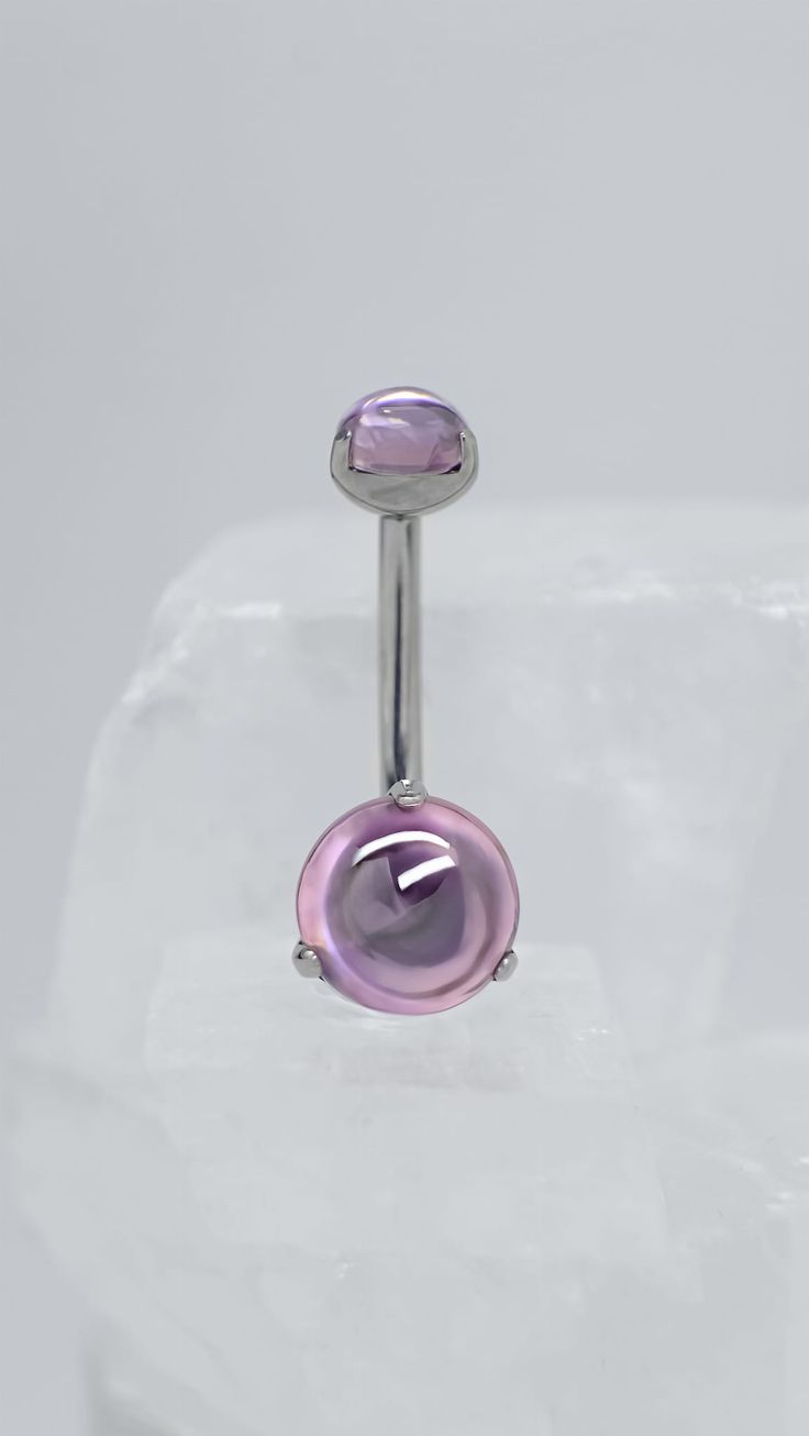 Titanium belly button ring ROSE QUARTZ Made from ASTM F-136 surgical titanium, ensuring durability and corrosion resistance. The internal threading allows for easy and secure insertion of the piercing, while its smooth surface minimizes the risk of irritation and infection. Available in various colors. The product is hypoallergenic, suitable for individuals allergic to nickel. Threading: internal Bar thickness: 1.6 mm Bar length: 10 mm Bead size (top/bottom ball): 5/8 mm Base color: silver Other colors (anodizing): bronze, gold, yellow, rose gold, blurple, plum, light pink, dark blue, blue, light blue, teal, multicolor The top bead is unscrewable Stainless Steel Belly Button Rings, Teal Belly Button Piercing, Nickel-free Stainless Steel Belly Rings For Gift, Titanium Belly Button Rings, Adjustable Nickel-free Stainless Steel Belly Rings, Adjustable Nickel-free Pink Belly Rings, Pink Dark, Navel Rings, Bronze Gold