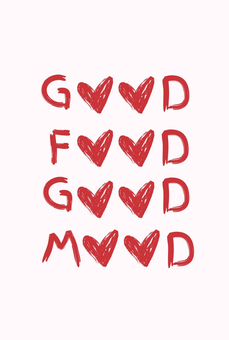 some red hearts are drawn in the shape of letters