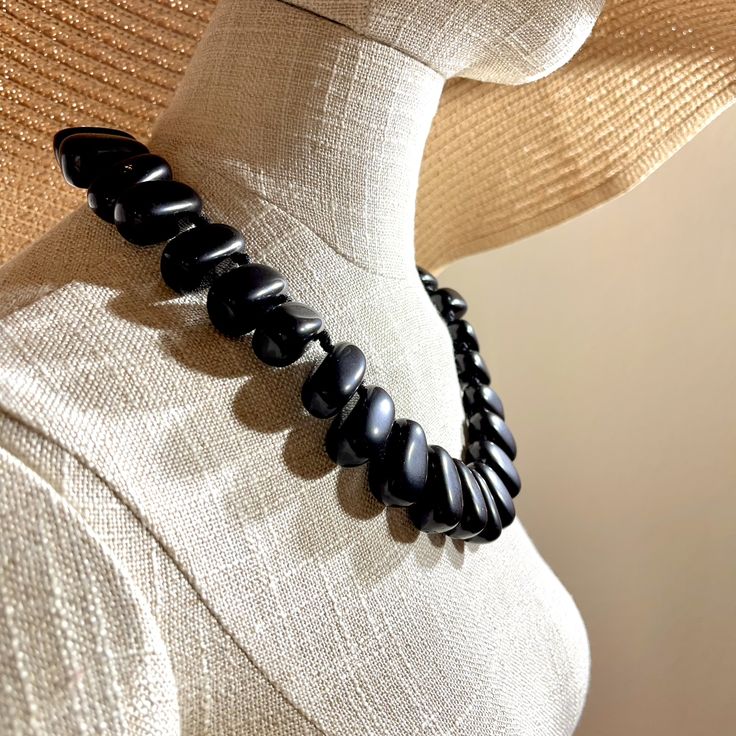 Natural Irregular shaped Black Obsidian Black Obsidian Necklace, Resin And Clay, Obsidian Necklace, Original Necklace, Handcrafted Necklace, Black Obsidian, Night Wear, Silver Rhinestone, Semiprecious Stones