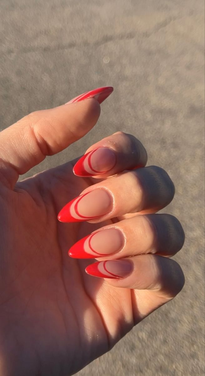 Spooky Nail Designs, Halloween Nails Spooky, Cute Red Nails, Spooky Halloween Nails, Almond Nails Red, Nails Spooky, Red Summer Nails, Spooky Nail, Red Acrylic Nails