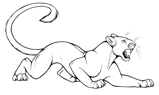 a drawing of a lion laying down with its mouth open and it's tongue out