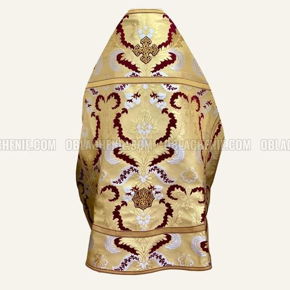 Fabric: Greek (brocade)Finishing: Greek Boulder (galoon)Cross: machine embroideryColor of the fabric: GoldLining: SatinTassels and frills: hand-made ropeHigh-quality accessories and high-quality metal buttons.The set includes 6 items: Felon, epitrachelion, zone, epigonations and cuffs.Priest sticharion and veils can also be added to the ordered.The customer can change the composition of the vestments, choose another fixture or color of the fabric. Gold Embroidered Chasuble For Weddings, Gold Wedding Chasuble With Gold Embroidery, Traditional Chasuble With Gold Embroidery For Church, Traditional Brocade Chasuble For Ceremonial Use, Traditional Brocade Chasuble For Church, Traditional Brocade Chasuble For Ceremonies, Traditional Gold Ceremonial Chasuble, Gold Embroidered Chasuble For Traditional Ceremonies, Traditional Gold Chasuble With Gold Embroidery