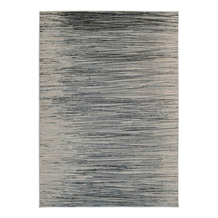 a gray and white rug with lines on the bottom, in different shades of grey