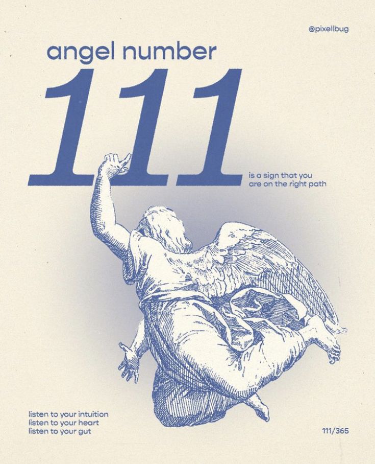 an angel number 11 is shown in this blue and white poster with the words, angels number 11