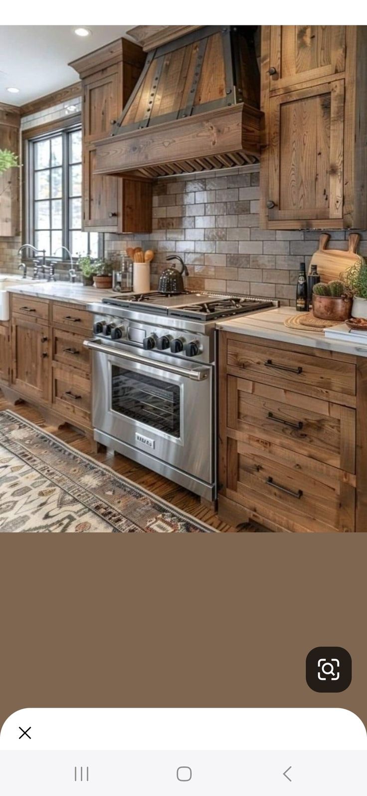 a kitchen with wooden cabinets and an oven