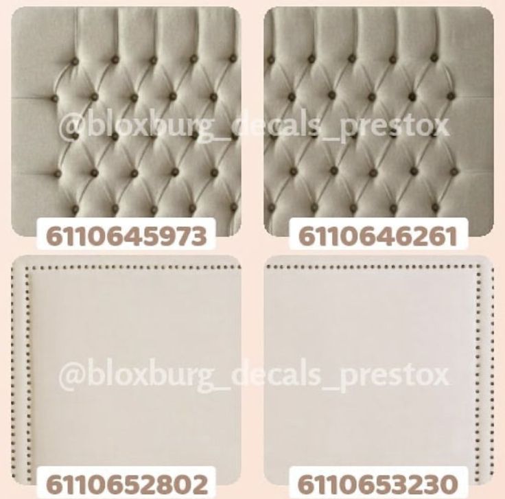 four different types of upholstered beds with buttons on each side and the names below