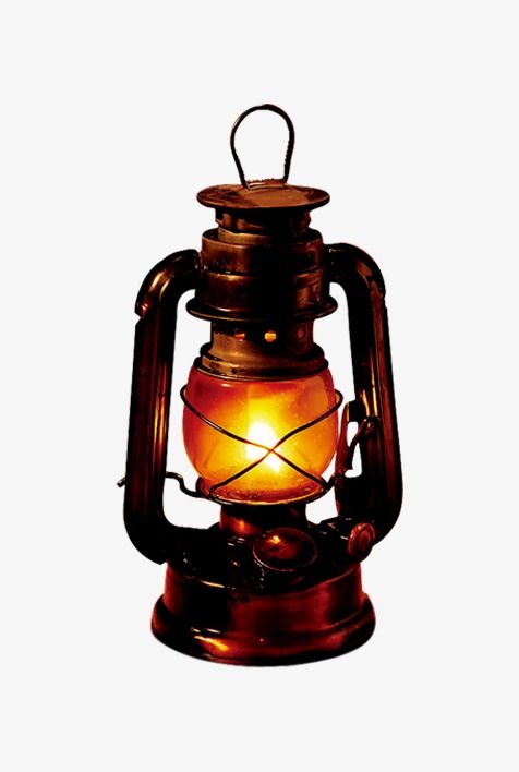 an old fashioned lantern is lit up on a white background