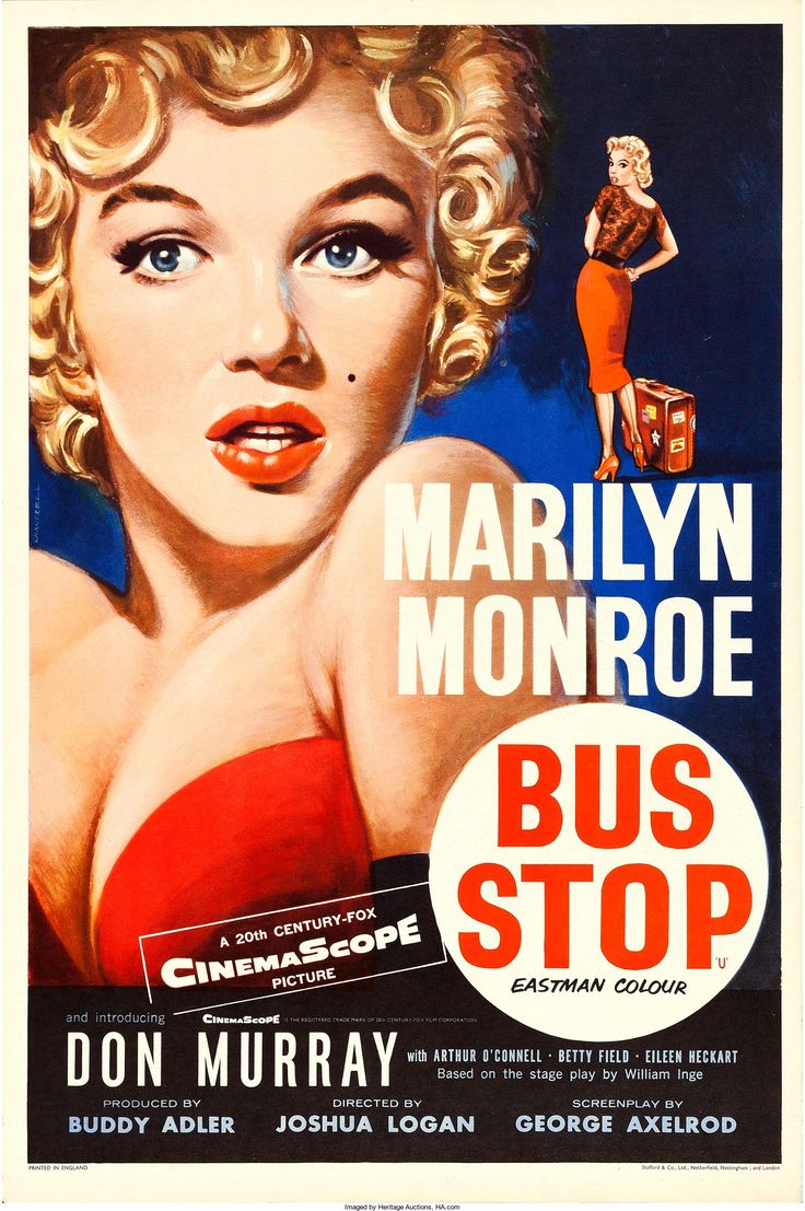 a movie poster for bus stop starring marilyn monroe