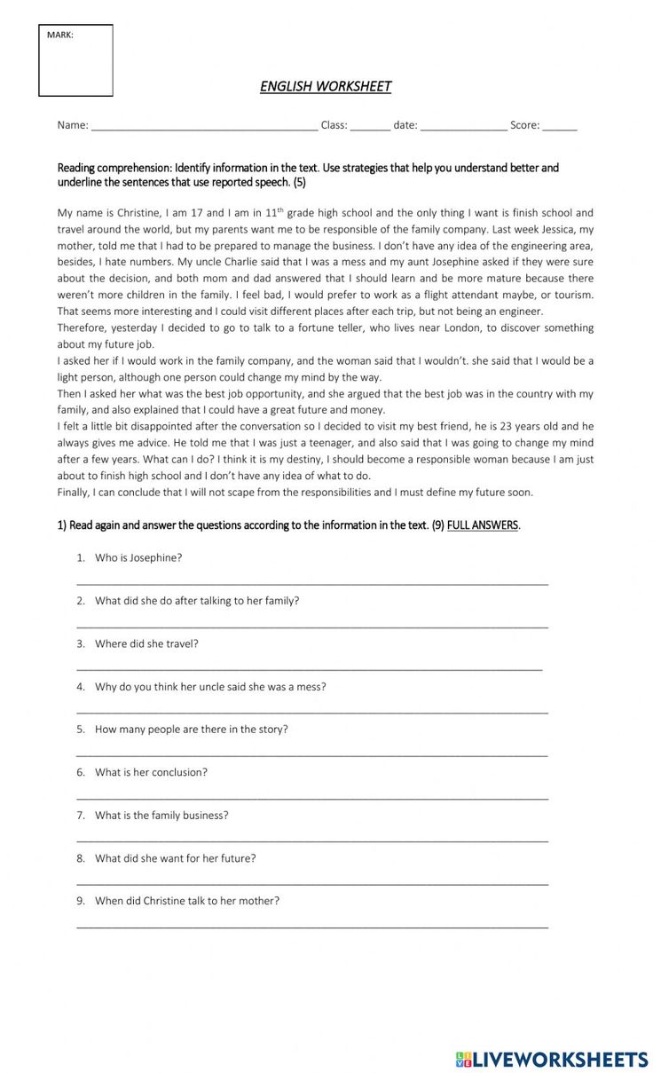 an english worksheet with answers for students to use in their class or workbook