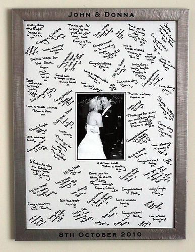 a wedding photo with the names of people on it