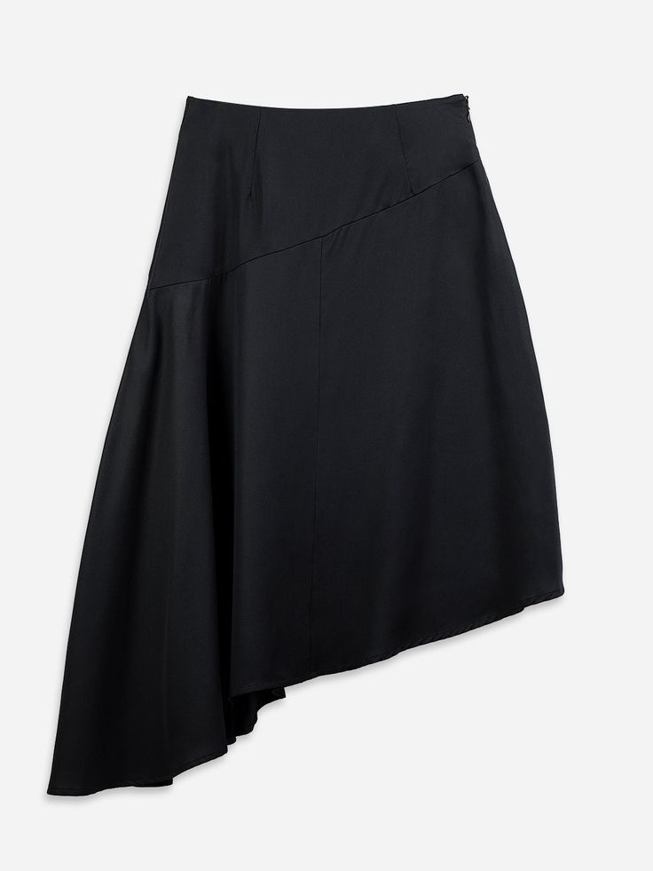 Designed with a diagonal panel cut around the waist that drapes gently into an asymmetric hem line, this skirt speaks shape and volume every step you take. The fluidity is accentuated by the natural flow of the silk-like fabric. This skirt can be dressed up elegantly or down casually with our t-shirts, making this the transitional piece from day to night. 100% Lyocell Available in Cedar Model is 5’8” wearing size S Stadium Bag, Polo Sweatshirt, Every Step You Take, Short Coat Jackets, Simon Miller, Short Coat, Engineered Garments, Striped Pants, Flare Skirt