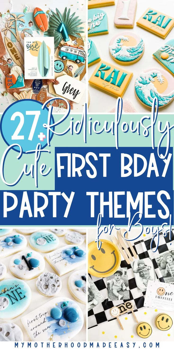 unique first birthday party ideas boy Themes For Baby Boy 1st Birthday, 1st Birthday Baby Boy Theme, 1 Year Birthday Boy Theme, Little Boy First Birthday Theme, One Year Theme Birthday Boy, Turning One Birthday Boy Themes, 1st Birthday For Boy, Themes For 1st Birthday Boy, Boys First Bday Themes