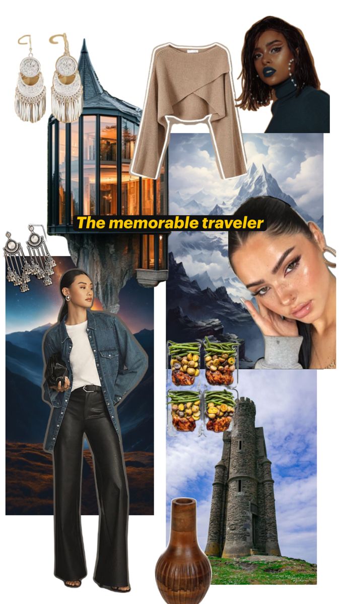 a collage with pictures and text that says, the memorable traveler is in it