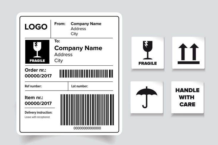 a set of four business name badges with barcodes and an umbrella on them