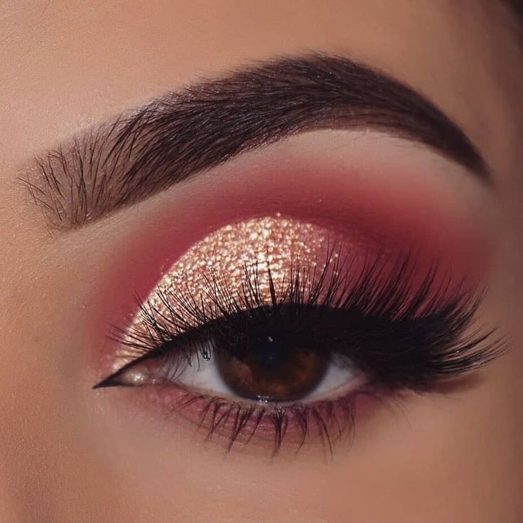 ... Quinceanera Makeup, Gold Makeup Looks, Red Eye Makeup, Wedding Eye Makeup, Bold Eye Makeup, Prom Eye Makeup, Pink Eye Makeup, Dramatic Eye Makeup, Eyebrow Eyeshadow