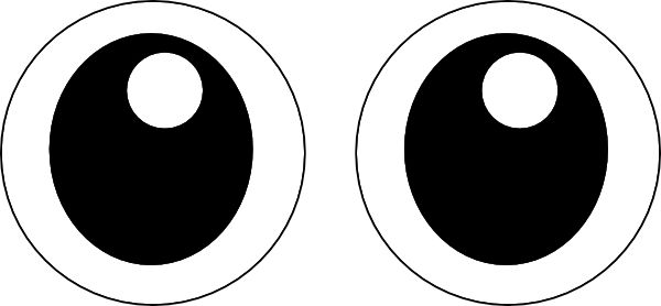 an eyeball is shown in black and white, with the eyes drawn to look like it