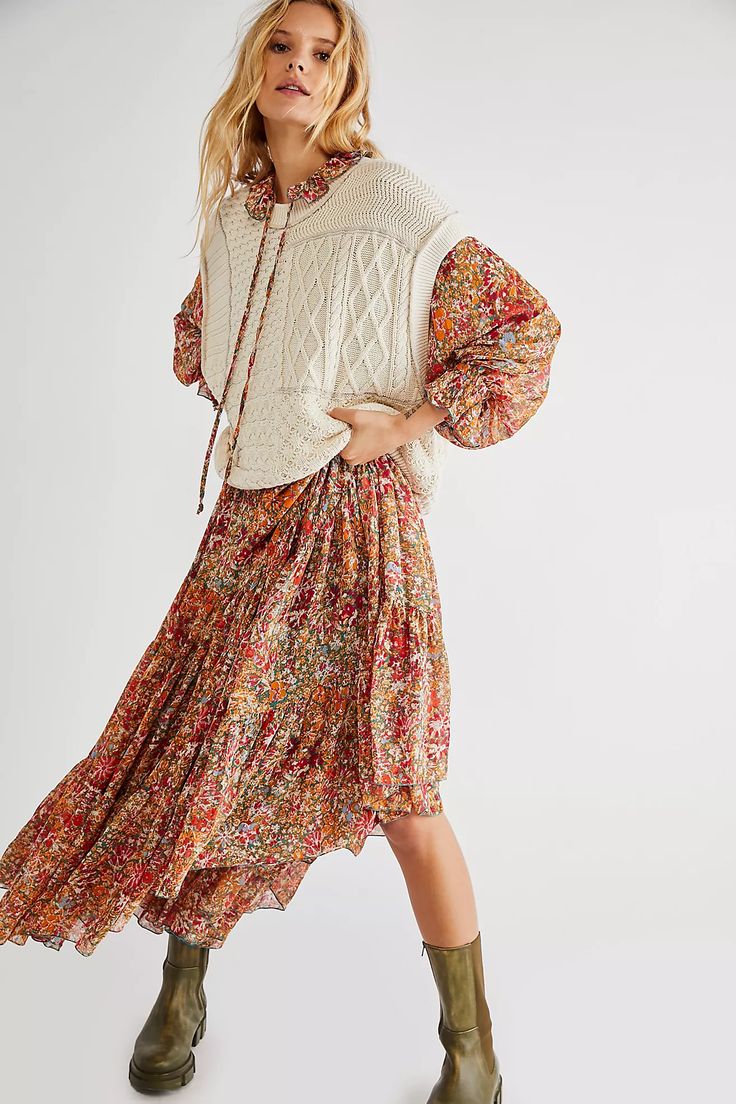 Feeling Groovy Maxi Dress | Free People Flowy Floral Maxi Dress, Layer Clothes, White Maxi Dress Boho, Feeling Groovy, Dresses Sundresses, Floral Print Maxi Dress, Floral Print Maxi, Boho Maxi, Floral Maxi