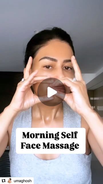 Uma Ghosh | Holistic Beauty Educator on Instagram: "Follow along, but slow down and take your time.  I wanted to pack in as much as possible in this video.   As you all know how much I love a good face massage. This not only lifts my face but also my spirit.   Try it 😊" Face Sculpting Massage With Hands, Face Yoga Exercises Video, How To Massage Your Face, Massage For Face, Face Lifting Massage, Face Massage Tutorial, Face Massages, Face Massage Video, Face Lift Exercises