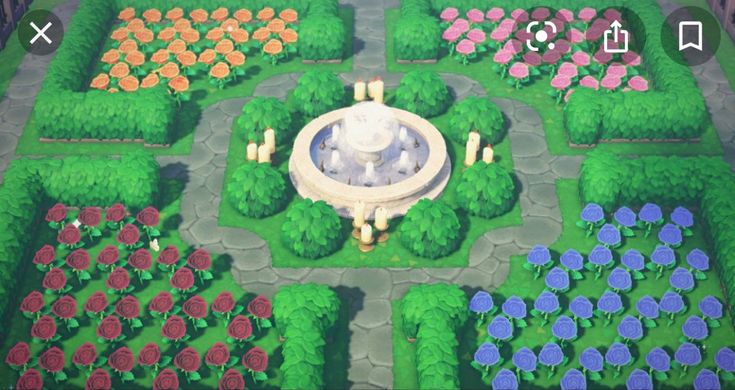 an image of a garden in animal crossing