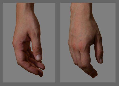 two images of hands with different angles and sizes