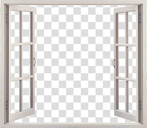 an open window on a white background