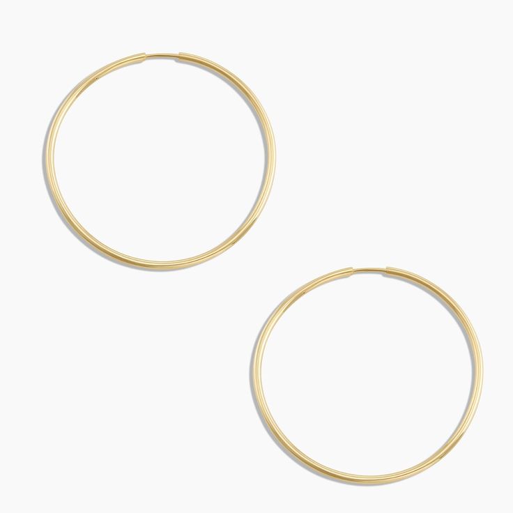 Description A gold standard. A pair of 14k gold hoop earrings are a timeless, must-have style you'll love for life Make it a single Product Details 14k solid gold 30mm hoop measurements: 30 mm profile diameter and 1.2 mm wide Tube closure Classic Recycled Gold Hoop Earrings, Everyday Hoop Jewelry In Recycled Gold, Classic Recycled Gold Hoop Jewelry, Everyday Recycled Gold Hoop Jewelry, Tarnish Resistant Small Hoop Jewelry In Recycled Gold, 14k Gold Filled Jewelry With Polished Finish, Classic Small Hoop Jewelry In Recycled Gold, Classic 14k Gold Jewelry For Everyday Elegance, Polished 14k Gold Filled Round Jewelry