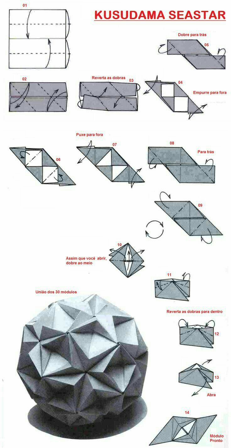 the instructions for how to make an origami sea star