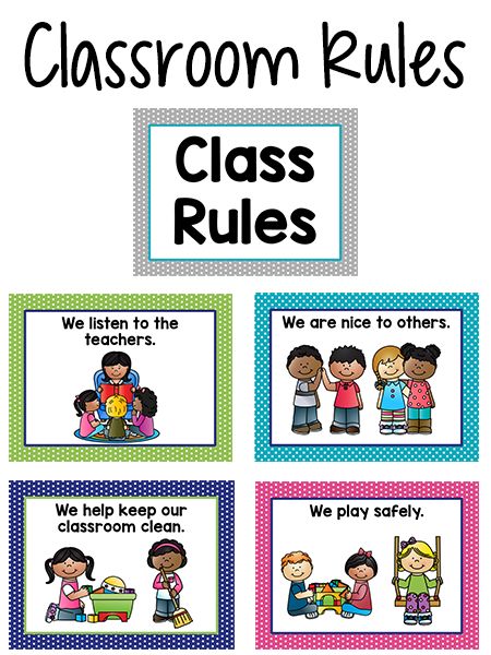 classroom rules for students to use in the classroom with pictures and words on them,