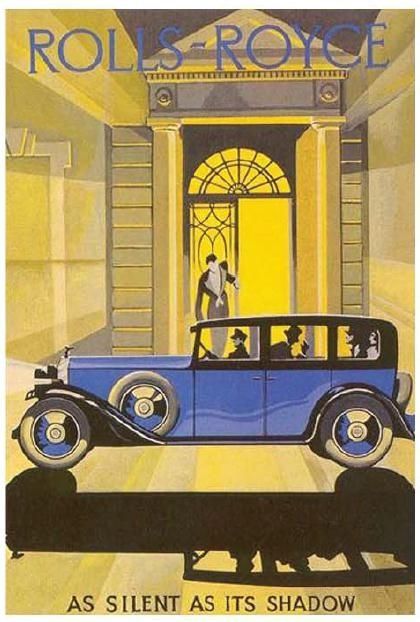 an advertisement for rolls - royce as silent as its shadow