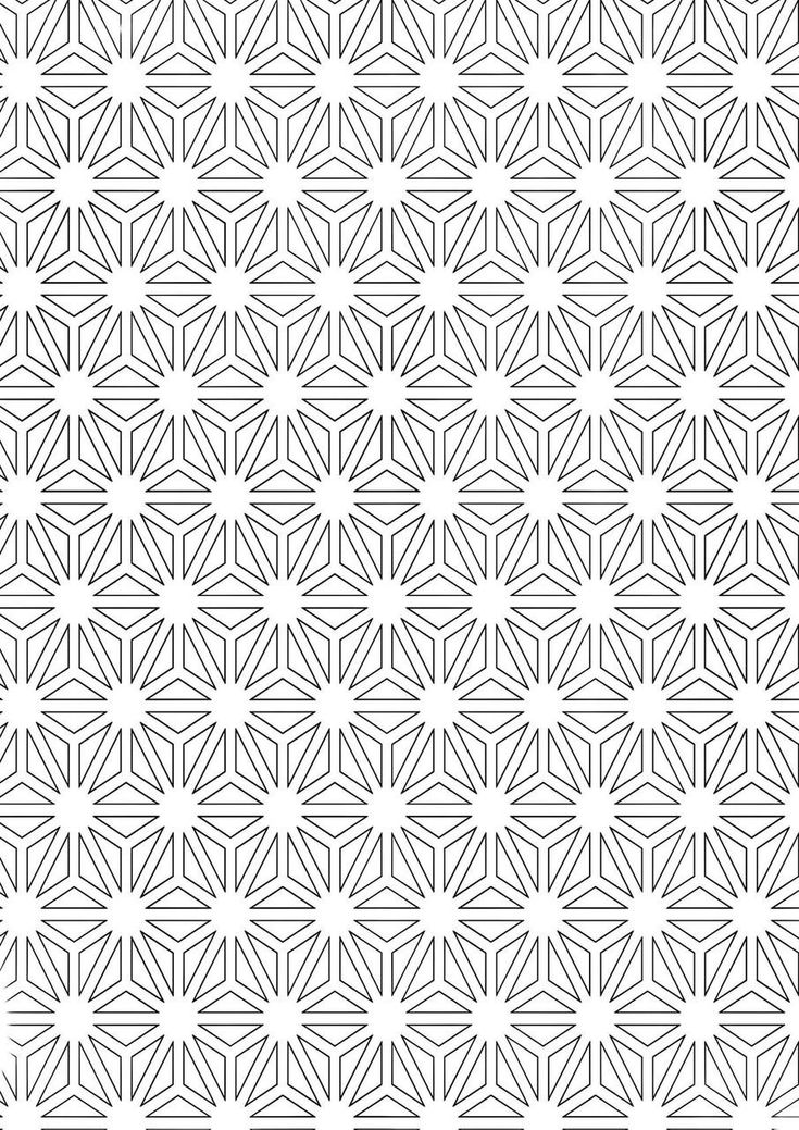 a black and white geometric pattern with small stars in the center, on a white background