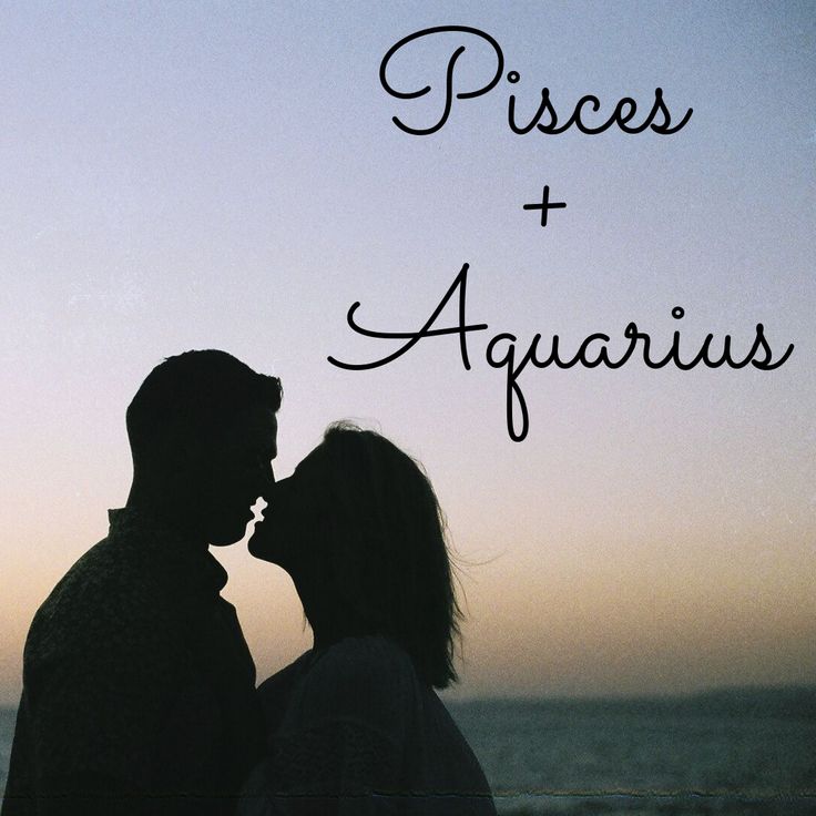 two people standing next to each other with the words pisces and aquarius above them