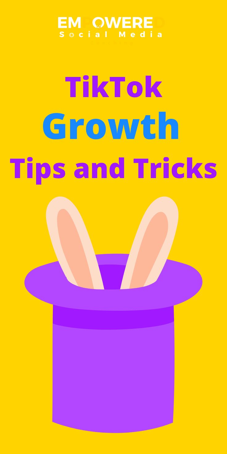 a purple hat with bunny ears and the words tiktok growth tips and tricks