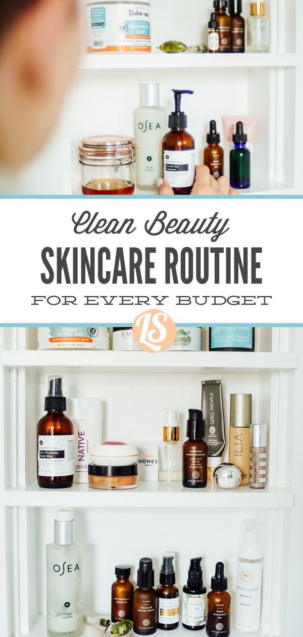 How to create a clean beauty skincare routine for any budget, from high to low options. #cleanbeauty #skincare Skincare Routine Natural Ingredients, Non Toxic Skincare Routine, Skincare Routine On A Budget, Simple Clean Skincare Routine, Clean Beauty Products Skin Care, Clean Beauty Routine, Inexpensive Skin Care Routine, Budget Skincare Routine, Clean Beauty Skincare