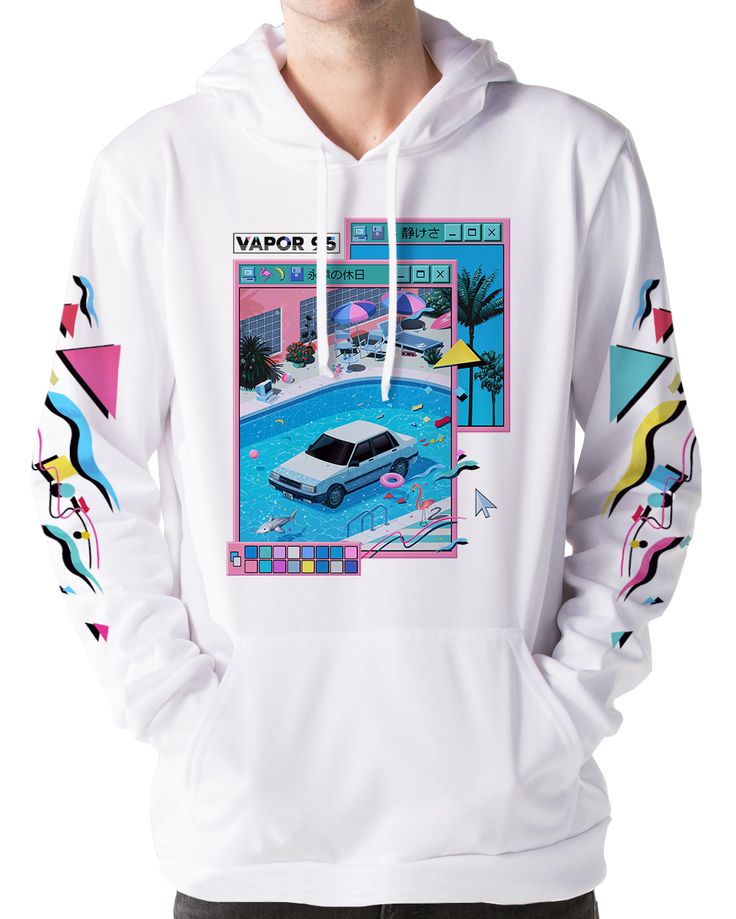 After Party Hoodie All Over Print Hoodie AOP White XS Vaporwave Aesthetic Outfits Men, White Hooded Top With Sublimation Print, White Sporty Hoodie For Leisure, Sporty White Hoodie For Leisure, Casual White Hoodie With Sublimation Print, White Hoodie Sweatshirt With Sublimation Print, White Casual Hoodie With Moisture-wicking, White Casual Moisture-wicking Hoodie, White Moisture-wicking Casual Hoodie