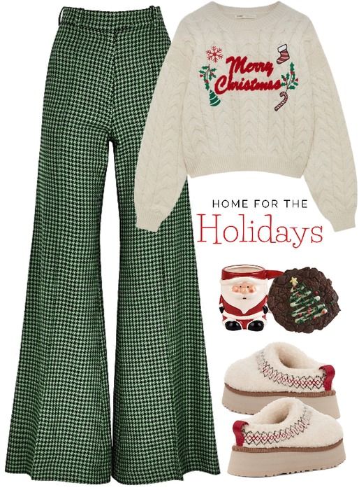 hfc2 Outfit | ShopLook Christmas Outfit Ideas Comfy, December Aesthetic Outfits, Green Outfit Aesthetic Casual, Christmas Outfits Aesthetic Casual, Mom And Me Christmas Outfits, Colorful Holiday Outfit, Forest Green Outfits Female, Rustic Christmas Outfits, Christmas Day Outfit Aesthetic