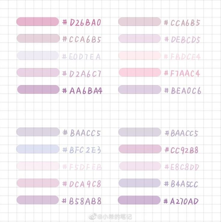 the different font styles for each type of text, including numbers and letters in pink