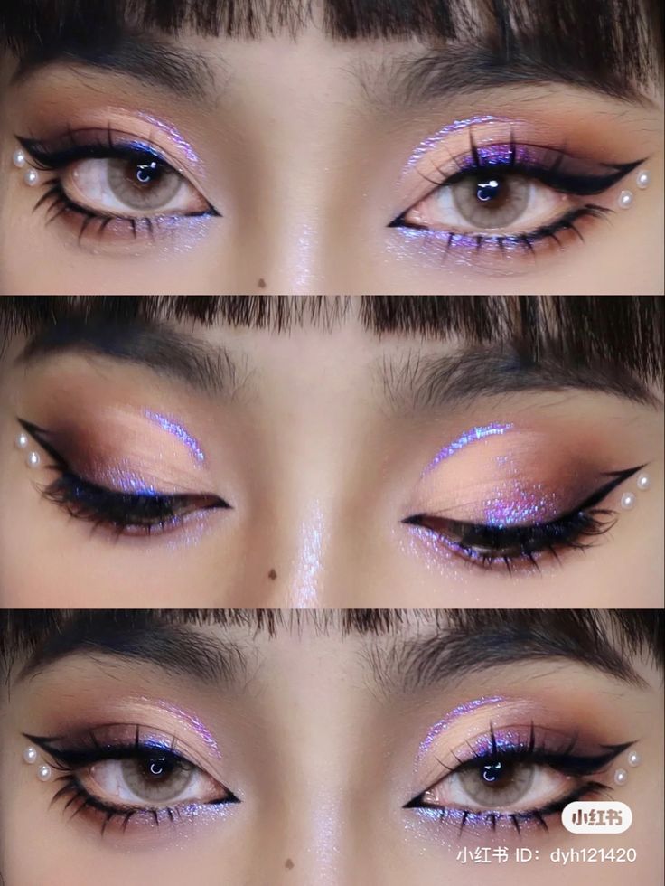 Mekap Mata, New Year's Makeup, Cute Eye Makeup, Rave Makeup, Inspiration Tattoos, Purple Makeup, Smink Inspiration, Ethereal Makeup, Eye Makeup Designs