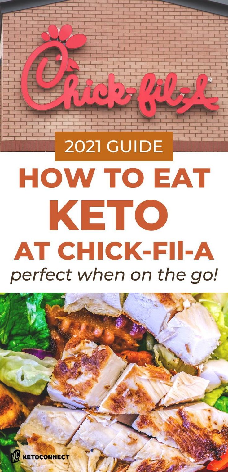 the front of a restaurant with text that reads, how to eat keto at chick - fila perfect when on the go