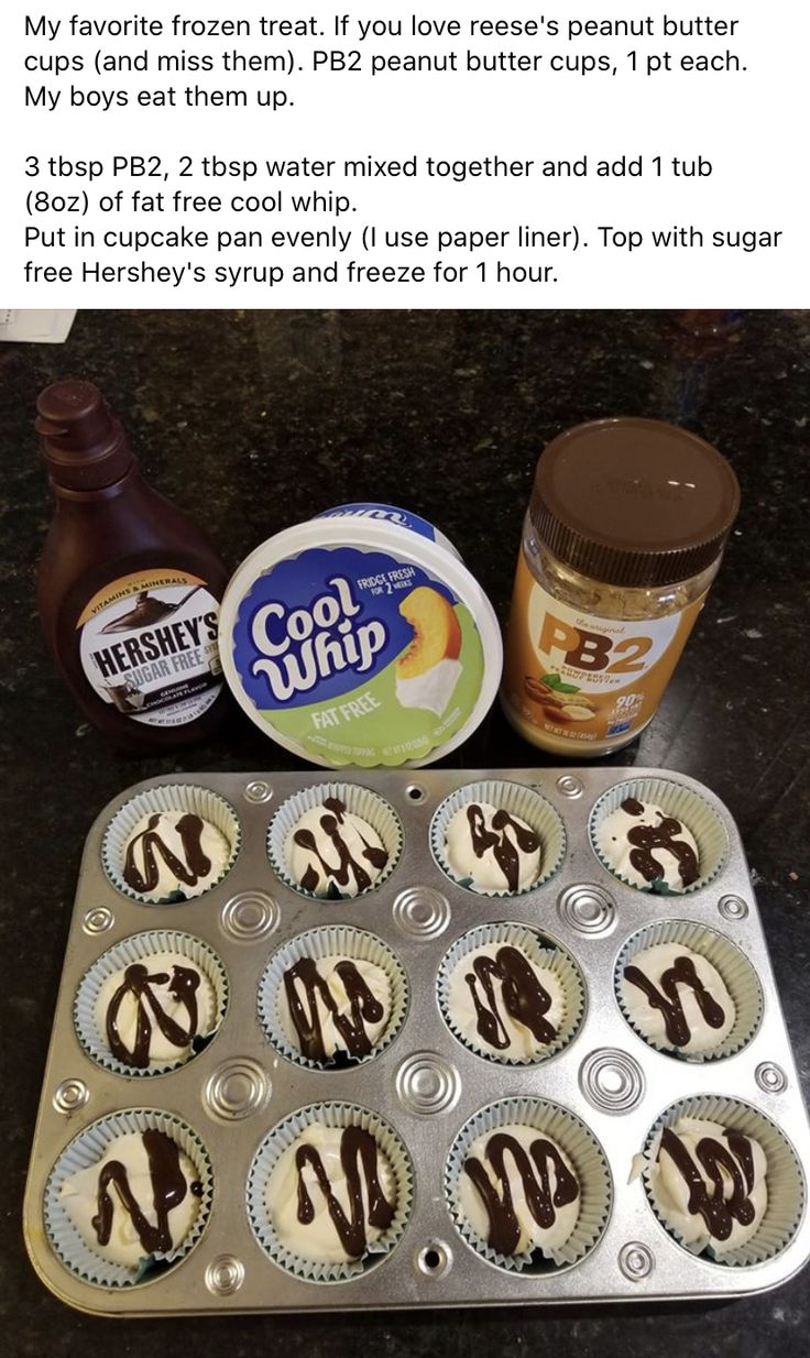 an image of cupcakes with peanut butter and ice cream in them on a table