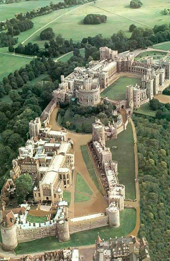 an aerial view of windsor castle in england