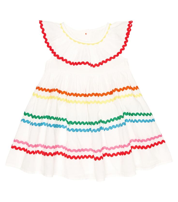 Baby Cotton Dress in White - Stella Mc Cartney Kids | Mytheresa Playful Cotton Twirl Dress For Beach, Summer Off-white Cotton Dress, White Short Sleeve Twirl Dress For Playdate, White Short Sleeve Twirl Dress, White Playful Twirl Dress For Summer, Playful White Twirl Dress For Summer, Cream Cotton Summer Dress, White Twirl Dress For Summer Playdates, Cute Off White Ruffled Dress