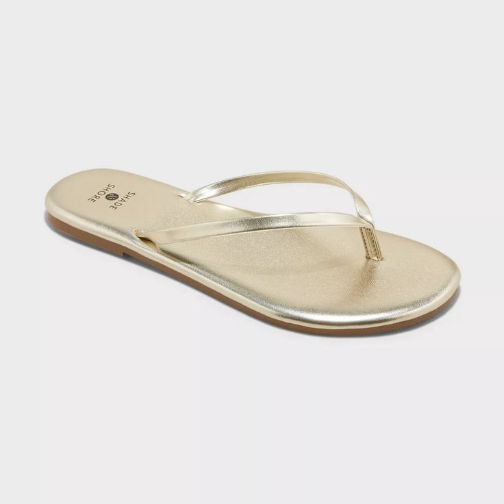 Women's Cali Flip Flop Sandals - Shade & Shore™ : Target Summer Toe Loop Flip Flops With Cushioned Footbed, Adjustable Toe Post Flip Flops For Summer Outings, Summer Style Flip Flops With Single Toe Strap, Summer Cushioned Single Toe Strap Flip Flops, Summer Cushioned Flip Flops With Single Toe Strap, Cushioned Single Toe Strap Flip Flops For Summer, Summer Toe Loop Synthetic Flip Flops, Trendy Gold Flip Flops For Summer, Adjustable Cushioned Flip Flops For Summer Outings